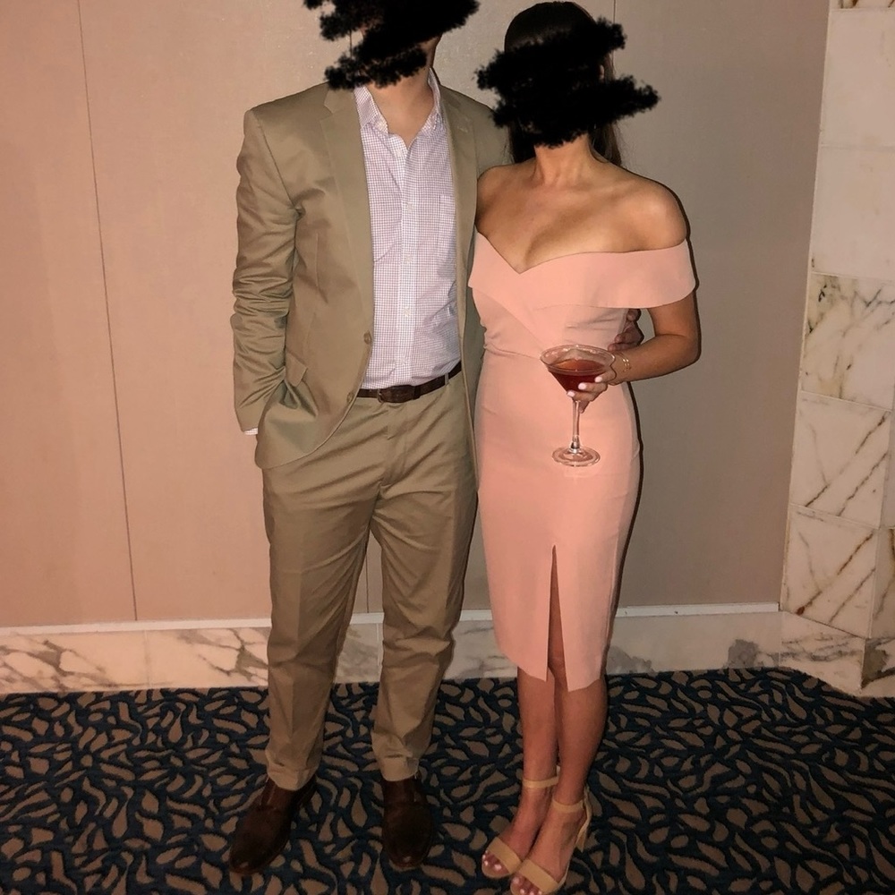 Bardot Midi Off The Should Cocktail Dress